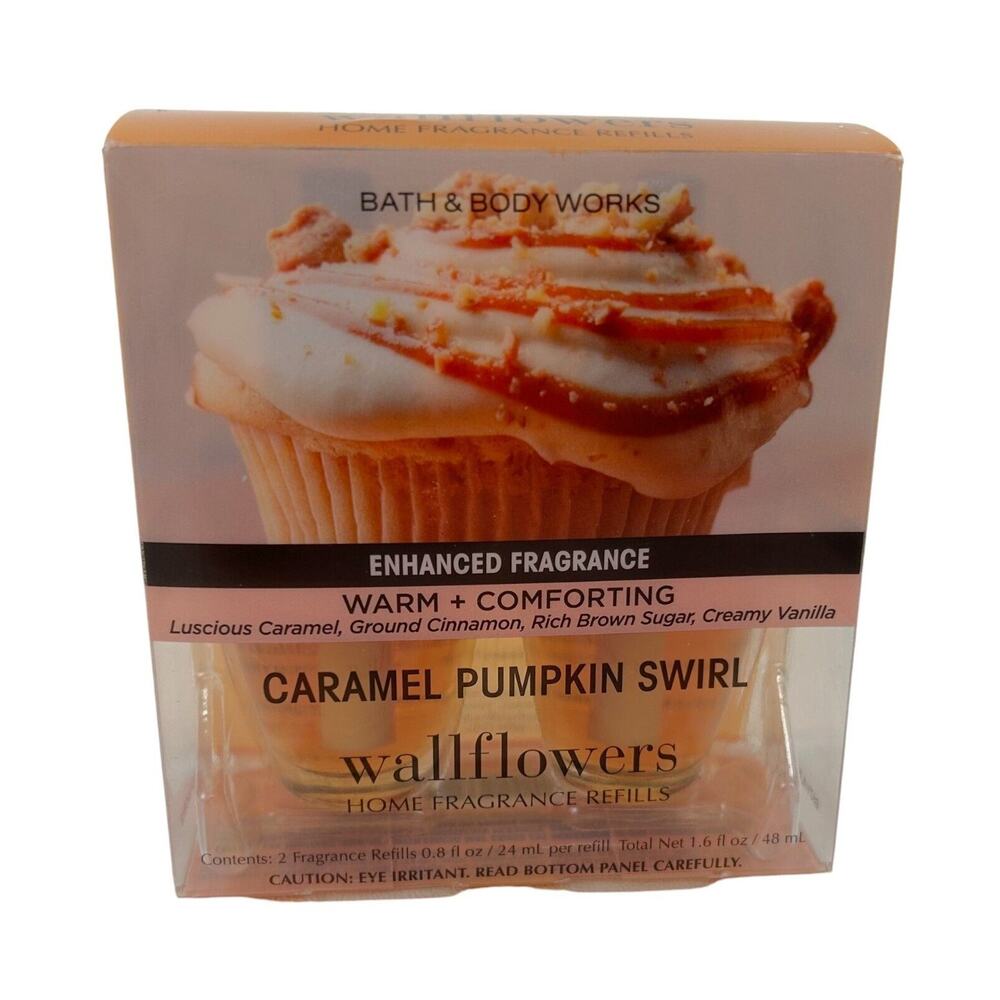 2 Pack Bath & Body Works Wallflower Fragrance Refill Caramel Pumpkin Swirl New
